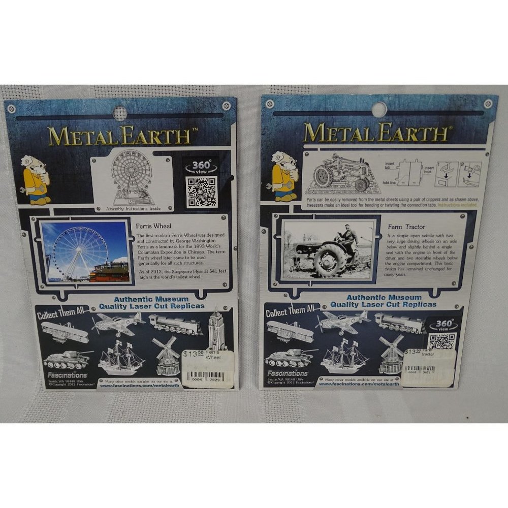 4 Metal Earth Model Kits Tractor Ferris Wheel SR-71 Blackbird Apollo Lunar Modul - Picture 3 of 5